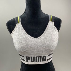 Heather Gray Puma Sports Bra with Pads Size L
